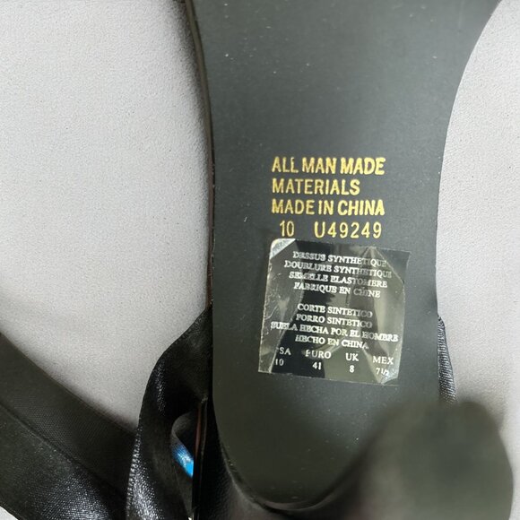 Strappy Heels Sz 10 Black Satin Wrap-Around Ties Unlisted Kenneth Cole Formal - Picture 7 of 7